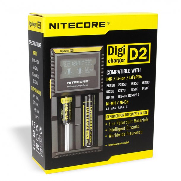 Nitecore D2 Digital batterilader til 2 batterier