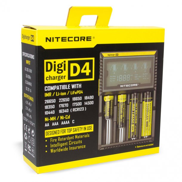 Nitecore D4 Digital batterilader til 4 batterier